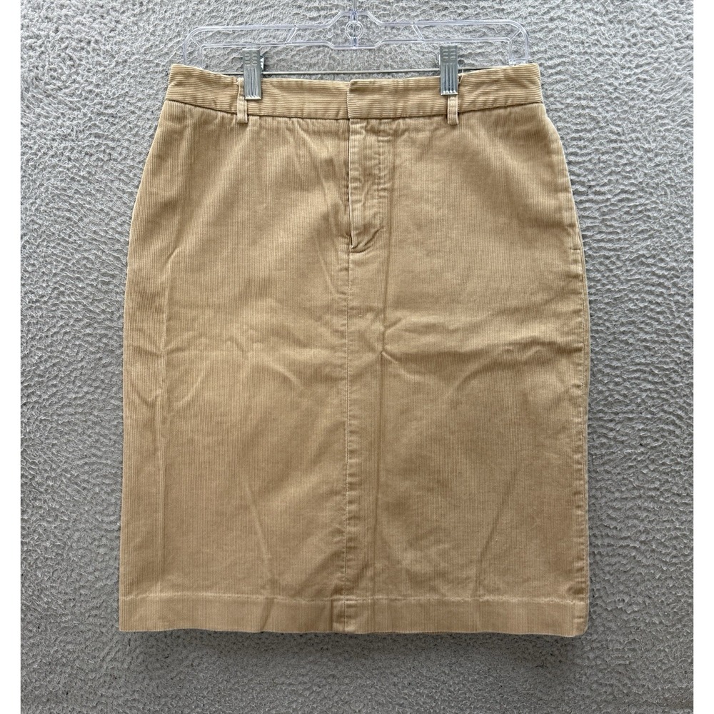 Vintage Banana Republic Skirt Womens 6 Tan Corduroy Straight Knee Length Y2K